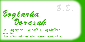 boglarka dorcsak business card